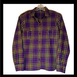 Ralph Lauren Lauren Jeans Co. Women's  Purple Plaid Shirt Large Button Up Preppy